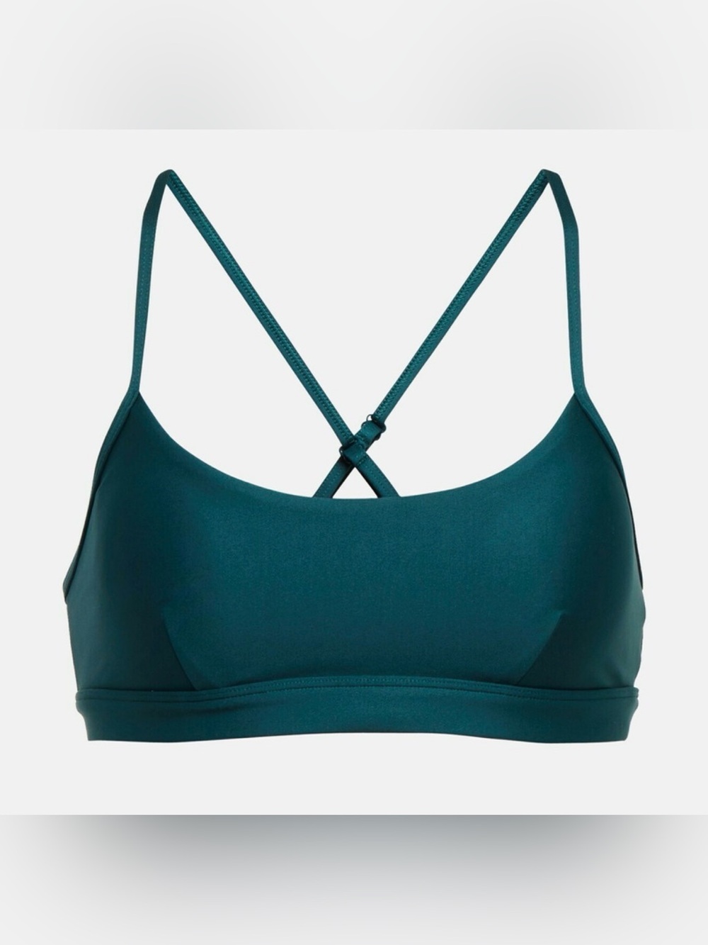 Alo Yoga Airlift Intrigue Sports Bra Green Small Teal Strappy Back GUC